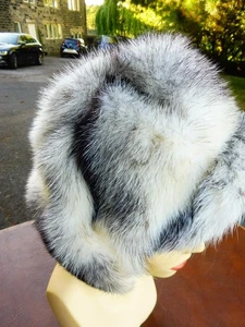 Vintage MITZI LORENZ black and white mink fur hat gorgeous! - Picture 1 of 5
