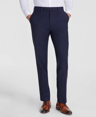 Calvin Klein Mens Slim fit Dress Pants 33 / 26 Navy Blue Solid Stretch - Image 1 of 2