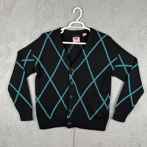 Levi’s Coit kastige Strickjacke Damen S schwarz türkis Argyle Strick Knopfleiste Pullover - Bild 1 von 8