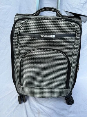 New London Fog Oxford III Black White Spinner Carry On 20" Luggage Suitcase - Image 1 of 4