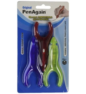 Pluma de neón ergonómica original Baumgartens PenAgain nuevamente paquete de 3 azul/rojo/verde - Imagen 1 de 2