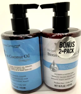 BELLEZA INTACTA HIDRATANTE BIOTINA ACEITE DE COCO CHAMPÚ Y ACONDICIONADOR 16 oz ea ¡NUEVO! - Imagen 1 de 2