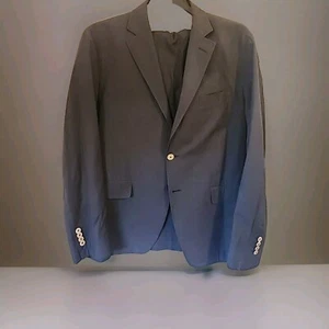 massimo dutti men suit Cotton Blue Check Suit EU 52 Jacket/44 Pants - Picture 1 of 12