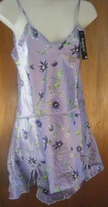 Purple Green & White Junior Size Satin Nightgown Size Large New With Tag - Picture 1 of 1