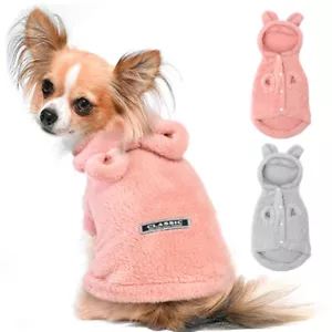 Warm Pajamas for Small Medium Dog Cat Clothes Fleece Pajamas Sleepwear Chihuahua - Picture 1 of 16