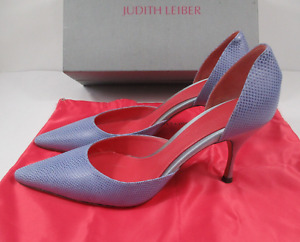 New Judith Leiber D'orsay Pointy Tanza Camerons Textured Leather Sz 9 Heel 3"