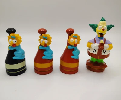 Set of (4) Vintage The Simpsons Chess Replacement Pieces 2002 Matt Groening - Image 1 of 4