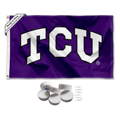 Texas Christian Horned Frogs TCU Logo Large Logo Tapestry Banner Cover