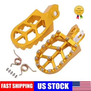 Foot Pegs Footpegs CNC For RMZ 250 RMZ250 RMZ450 Motorcycle Dirt Bike Gold - Picture 1 of 8