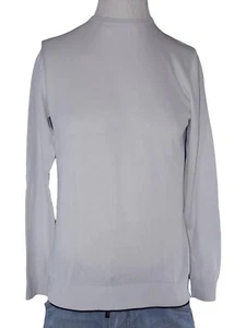 Cotton & Silk Maglia Maglioncino Da Uomo M Medium Bianco In Cotone Girocollo - Picture 1 of 7