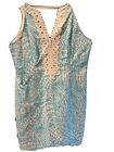 NWOT  Lilly Pulitzer Valli Stretch Shift Dress In Succulent Blue Sea Cups Size 8