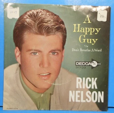 RICK NELSON A HAPPY GUY ~ DON'T BREATHE A WORD 7" 1964 PLAYS GREAT!  VG++/VG+!!A Foto 1 de 4