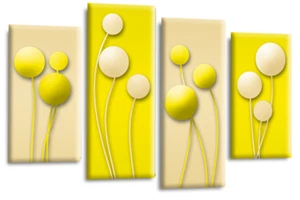 Arte de pared floral amarillo sala de estar dormitorio cuadro de lienzo enmarcado listo para colgar - Imagen 1 de 6