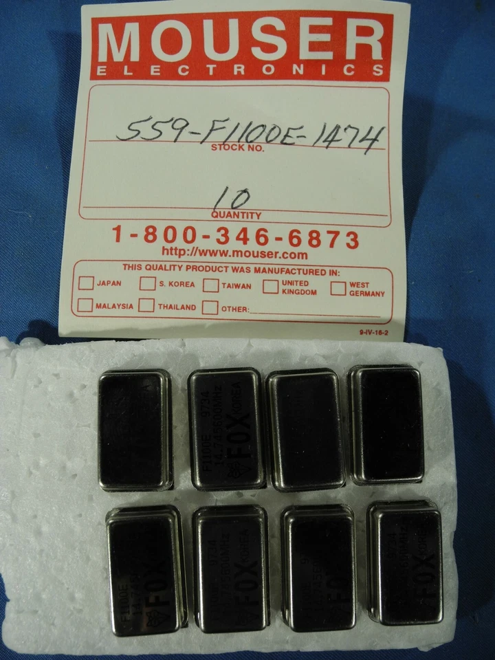 FOX F1100E  Crystal Oscillator 14.745600MHz, Qty.8 - Image 1 of 4