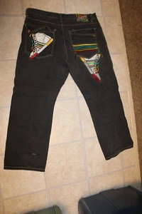 Vintage Men's COOGI Jeans 42 x 35 Rainbow Sneakers on Pockets - Picture 1 of 20
