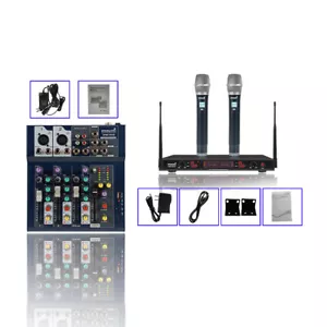 4-Channel Audio Mixer Effects Processor Recording Mixing,Handheld UHF Microphone - Picture 1 of 12