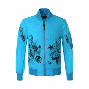 Burberry Nylon Bomber Jacket Brinkley Blue Large - Picture 1 of 7