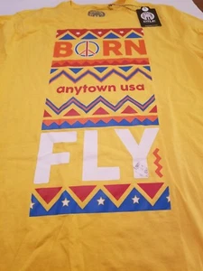 T-shirt Born Fly gialla taglia grande nuova con difetti - Foto 1 di 10