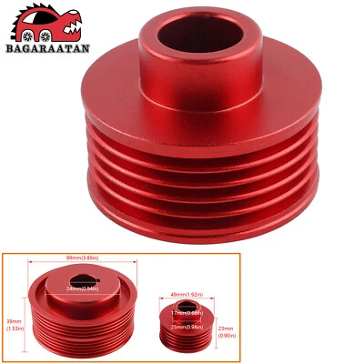 Polia de eixo de manivela alumínio vermelho para Subaru Impreza 2002-2007 WRX EJ20 2.0L 2.5L - Imagem 1 de 4