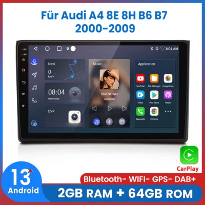 Für Audi A4 8E 8H B6 B7 2000-2009 2+64GB Android 13 GPS NAVI BT DAB+ RDS Carplay - Bild 1 von 4