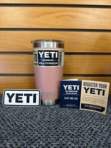 YETI Rambler 20 oz Tumbler Sandstone Pink Cup Rambler with Magslider Lid RARE - Picture 1 of 4