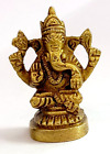 Lovely 2'' Brass Sculpture Taj Ganesha Lord Hindu God Home Temple Exclusive Gift