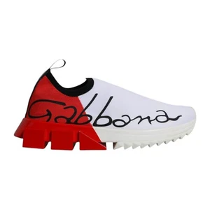 DOLCE & GABBANA Shoes White Red Low Top Sorrento Men Sneakers EU37 /US6.5 900usd - Picture 1 of 10