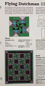 Spinning Spools Quilt Pattern FLYING DUTCHMAN + Uncut Flexible Plastic Template - Picture 1 of 3