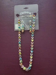 Codeena Multi Color Beaded Necklace & Earring Set - Picture 1 of 3