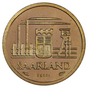 Deutschland - Saarland - 10 Franken 1954 VERSUCH Bronze-Aluminium SPL - KM.E1 Schön 1E - Bild 1 von 2