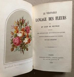 Anaïs de Neuville — Le véritable Language des fleurs — 9 chromos par Guilletat. - Imagen 1 de 9