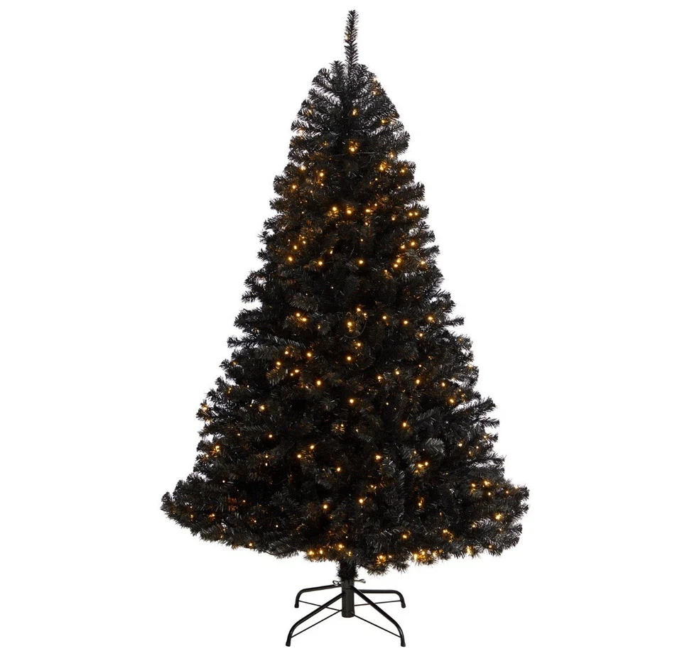 6-ft Black Artificial Christmas Tree with 400 Clear LED Lights and 1036 Tips - Image 1 of 3