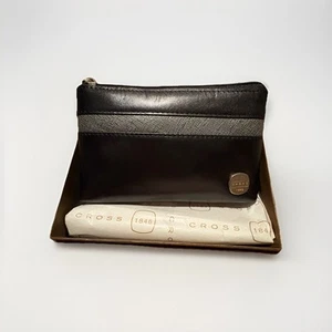 CROSS LEATHER KEY RING EBONY MAKE UP COIN POUCH #AC169-1 - NEW OLD STOCK - Picture 1 of 4
