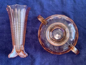 Val St Lambert Art Deco Pink Vase & Bowl Luxval Noemi Graffart & Delvenne ~1935 - Picture 1 of 13