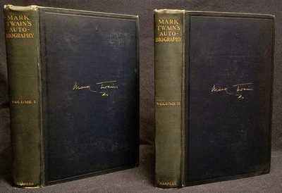 Mark Twain's Autobiography Albert Bigelow Paine 2 vol set 1924 HC 1st ed Good Foto 1 de 4