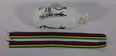RARO Eddy Merckx Firmado Autografiado Tienda Botella de Agua Ciclismo Leyenda Foto 1 de 4