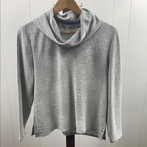 Habitat Light Sage Green Gray Velour Cowl Neck Sweater Small - Picture 1 of 4