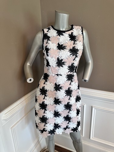 Abito tubino Kate Spade Tiger Lilly pizzo uncinetto rosa nero taglia 2