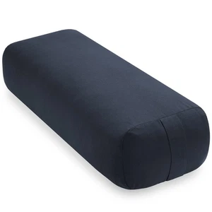 Rectangular Organic Cotton Yoga Bolster Cushion Pillow Prop, 25" x 12" - Blue - Picture 1 of 1