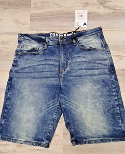 Company 81 Herren Gr. 34 Jeansshorts blau Denim Stretch Logo 5 Taschen NEU - Bild 1 von 11
