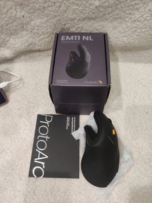 ProtoArc EM11 NL Multi-Device Vertical Mouse Wireless Ergonomic Adjustable DPI - Image 1 of 4