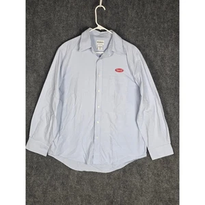 Peterbilt WearGuard Long Sleeve Button Up Work Shirt Blue Sz L Style 1400 Work - Picture 1 of 9