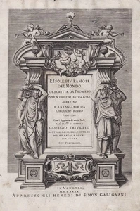 T. Porcacchi The Most Famous Islands in the World Title Engraving 1590 - Picture 1 of 1