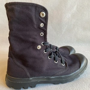 Palladium Boots Baggy Men's Size 9.5 Turn-down Black Canvas - Picture 1 of 13