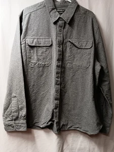 Camisa abotonada Eddie Bauer 100 % algodón gris franela para hombre talla XXL - Imagen 1 de 5