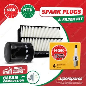 NGK Standard Spark Plugs & NTK Air Oil Filter for Mazda 323 BJ 1.6L 98-02 - Picture 1 of 2