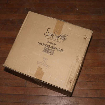 Sunset Lighting Semi Flush Mount Frosted Milk Glass Satin Nickel F9305-53 - Image 1 of 4