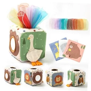 Baby Tissue Box Toy for 6-12 Months - Montessori Sensory Toys for 1 Forest - Picture 1 of 7