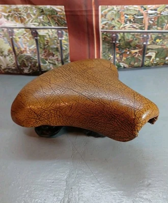 Asiento de bicicleta de cuero vintage para personas 014 diseño Springer corteza/hoja seca Foto 1 de 4