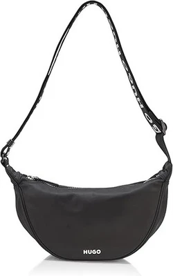 HUGO женщин повторять логотип ремень через плечо сумка, новый в заводской упаковке черный - Изображение 1 из 4